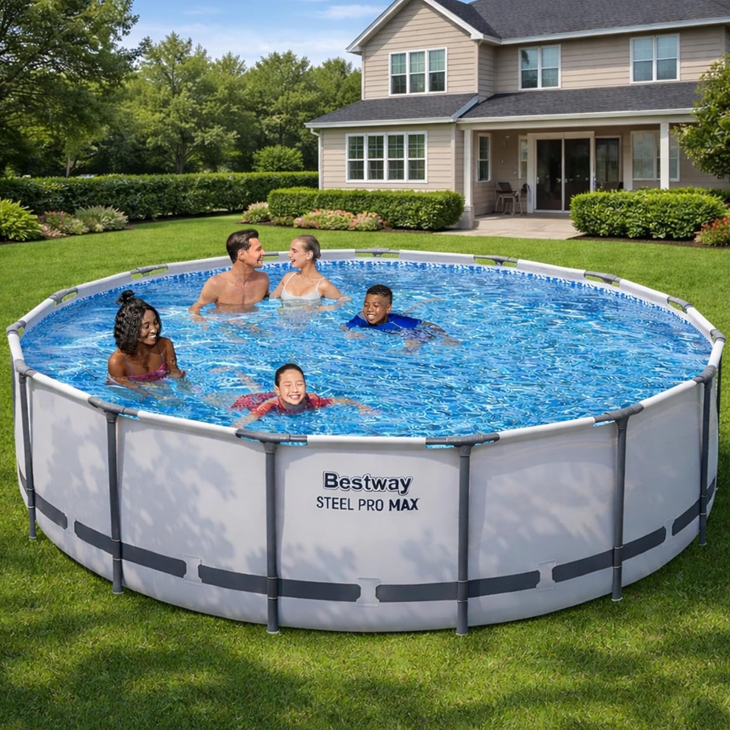 Kit de piscine hors-sol Premium : 427 x 107 cm – Inclut pompe de filtration et cartouche de type I Résistant à la rouille – Capacité de 3 440 gallons - 2