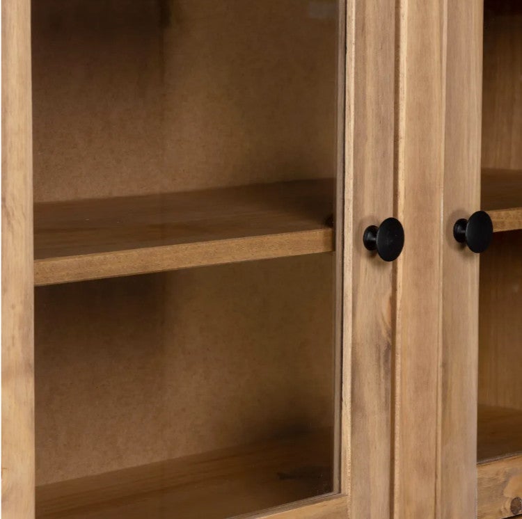 Vaisselier 4 portes 4 tiroirs pin massif clair Iris - 4