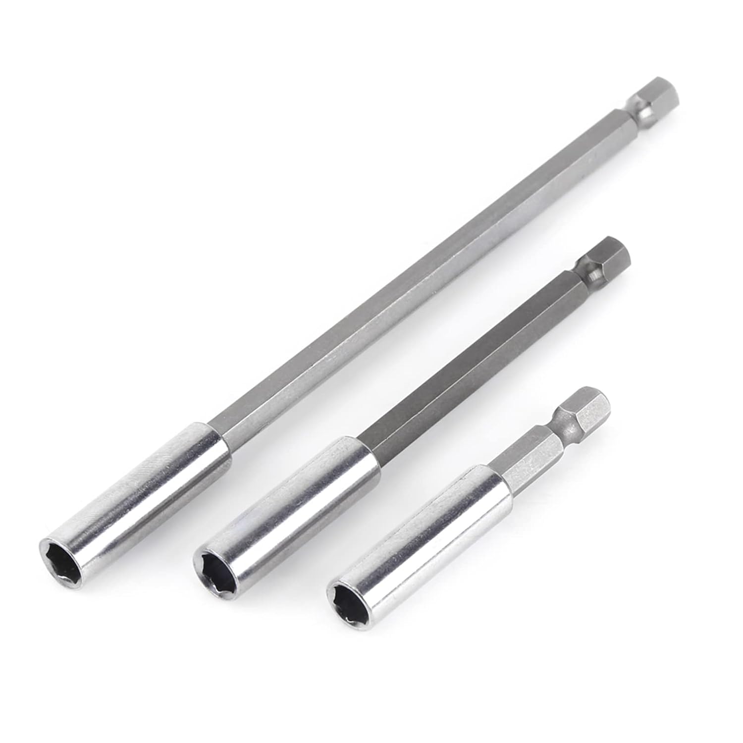 Uchwyt Magnetyczny do Bitów Przedłużka do Wkrętarki Sześciokątny Trzpień 60mm 100mm 150mm Przedłużka do Wkrętarki (3 szt. 1/4")