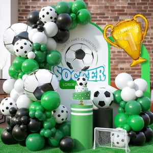 Set Décoratif Foot – 1 Guirlande + 24 Fanions De Table – Thème Football – Anniversaire, Fête, événement Sportif