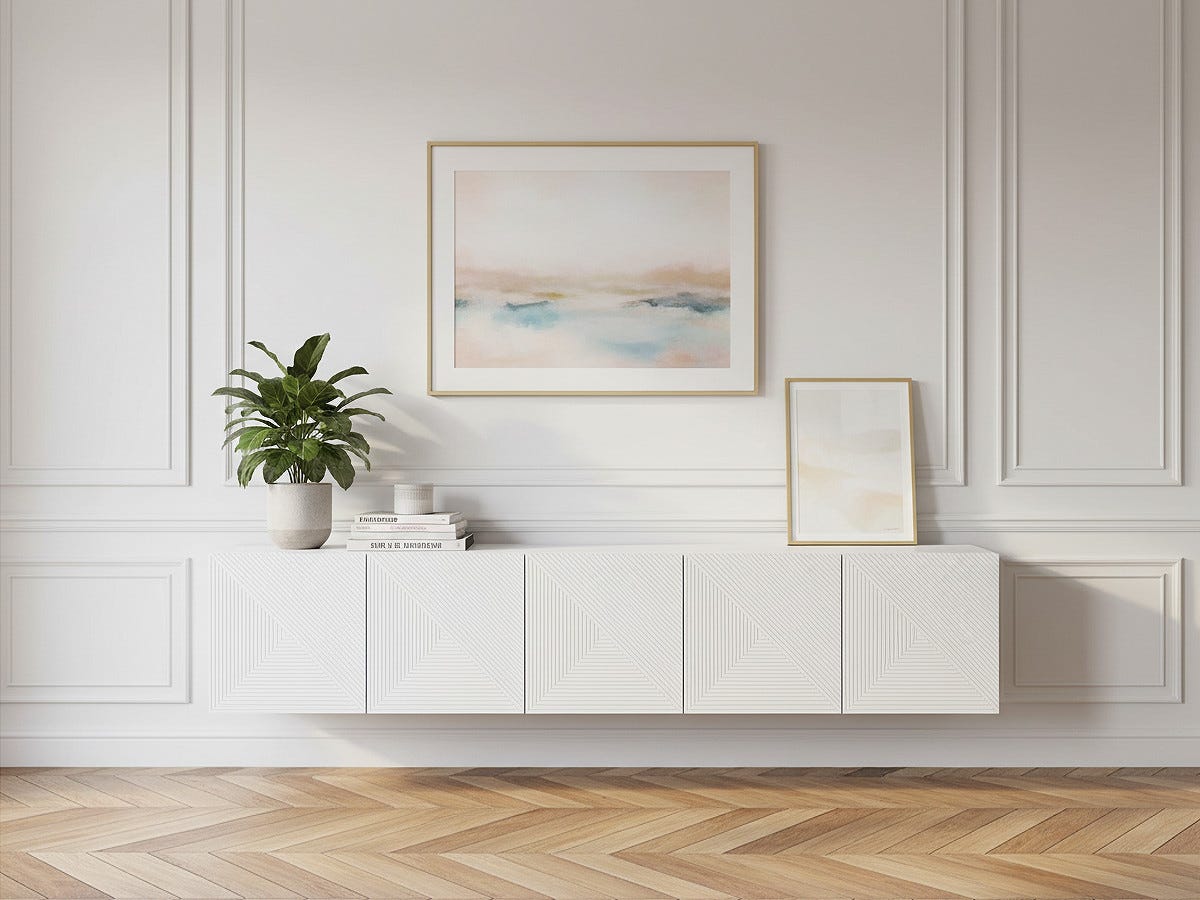 Merlin Alice Meuble TV suspendu 200 cm ALICE BOBOCHIC Blanc | Leroy Merlin