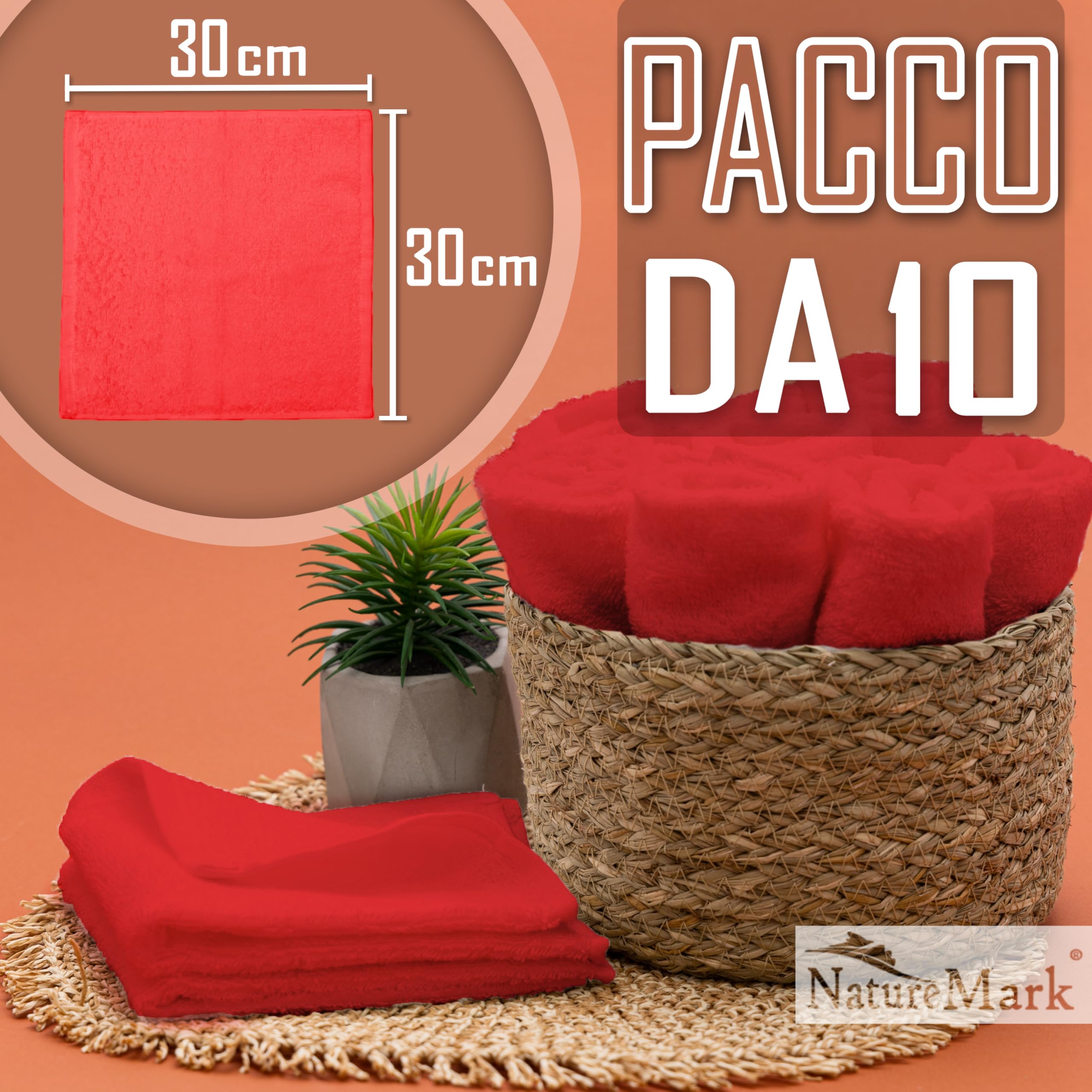 Salviette In Spugna Di Cotone 30x30cm - Confezione Da 10, Viola, Per Viso E Bagno - Foto 4