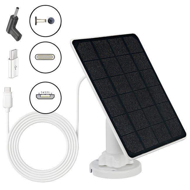 LOLLANDA Panneau solaire avec câble de charge, étanche, 3 W, Micro USB ...