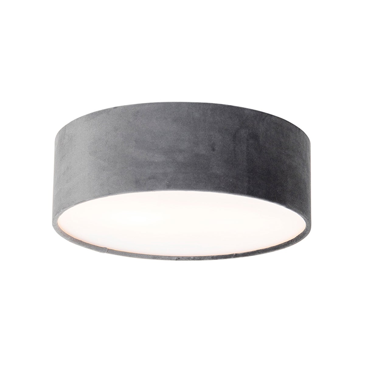 Qazqa nowoczesny plafon - Drum - szary, max. 40w, e27, z 2 punktami świetlnymi, 30cm oświetlenie wewnętrzne