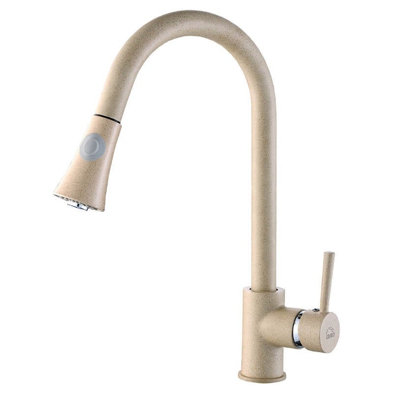 Bateria zlewozmywakowa Laveo Daru stojąca wyciągana wylewka beżowy granit 1 szt.