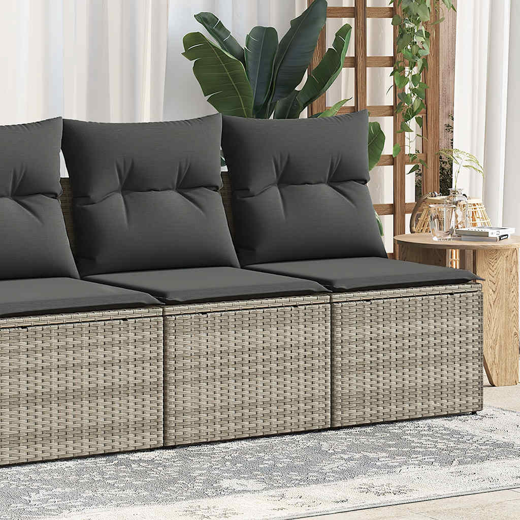 2 pcs conjunto sofás de jardim | Conjunto lounge de jardim c/ almofadões acácia e vime PE CFW98867 - 2