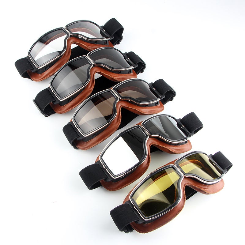 Lunettes de moto rétro coupe-vent et anti-poussière (A) - 3