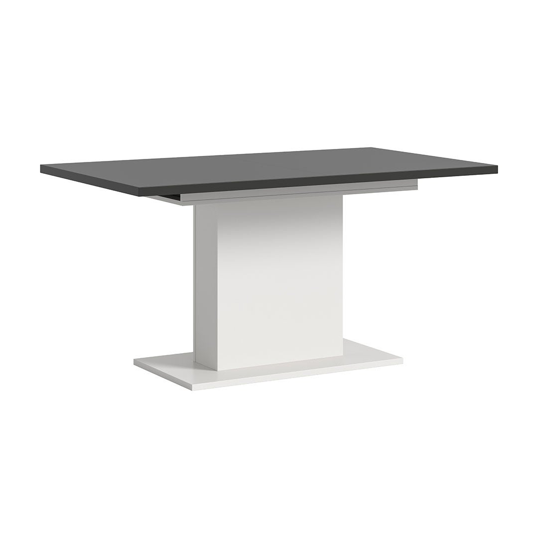 Motion stół do jadalni podstawa kolumnowa 90x150/190 cm z 1 wkładką szary, biały.