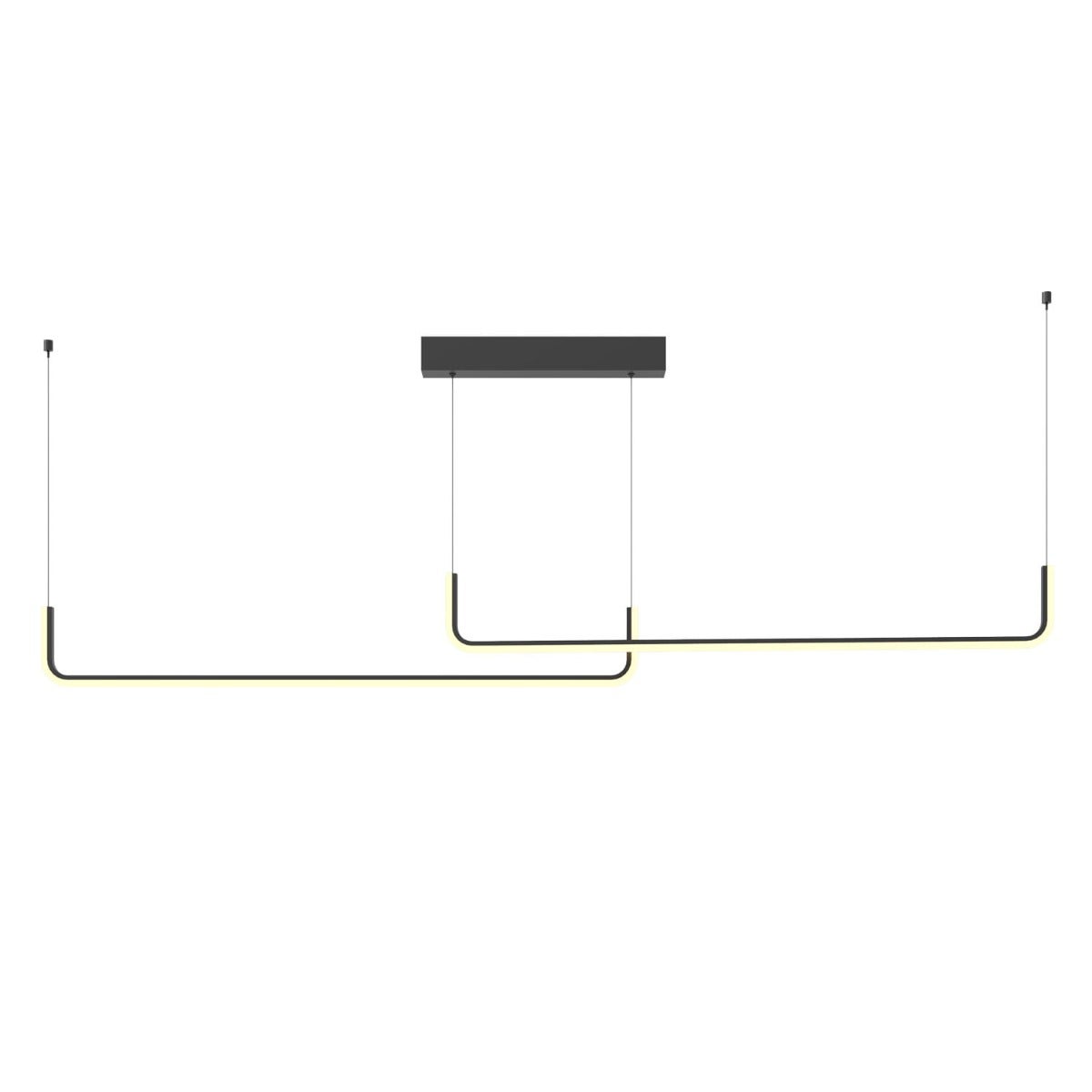 Lampa sufitowa liniowa LED URUS 30W ciepła 2400lm metal czarna wym:120x150x6cm IP20 Maxlight