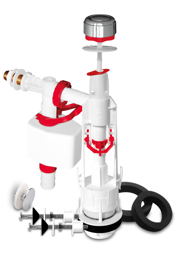 Conjunto Descargador con Pulsador Interrumpible “Fomi TYFON 3G 14” + Grifo Lateral Fomi FENYX