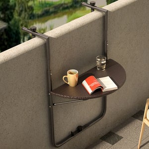 Tavolino Pieghevole per Balcone, da Appendere, Regolabile in Altezza, Salvaspazio, HLP: 55x70x65 cm, Grigio, Relaxdays | Leroy Merlin