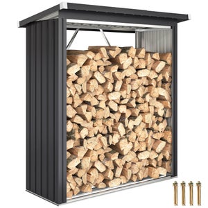 Porte-Bûches Range-Bûches pour Bois de Chauffage Intérieur Extérieur Acier Laqué 100 x 150 x 25