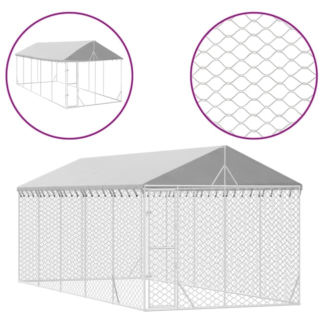 Cuccia Per Cani Da Esterno Con Tetto - Gabbia In Acciaio Zincato 3x1,5x2,5m Per Animali - Foto 1