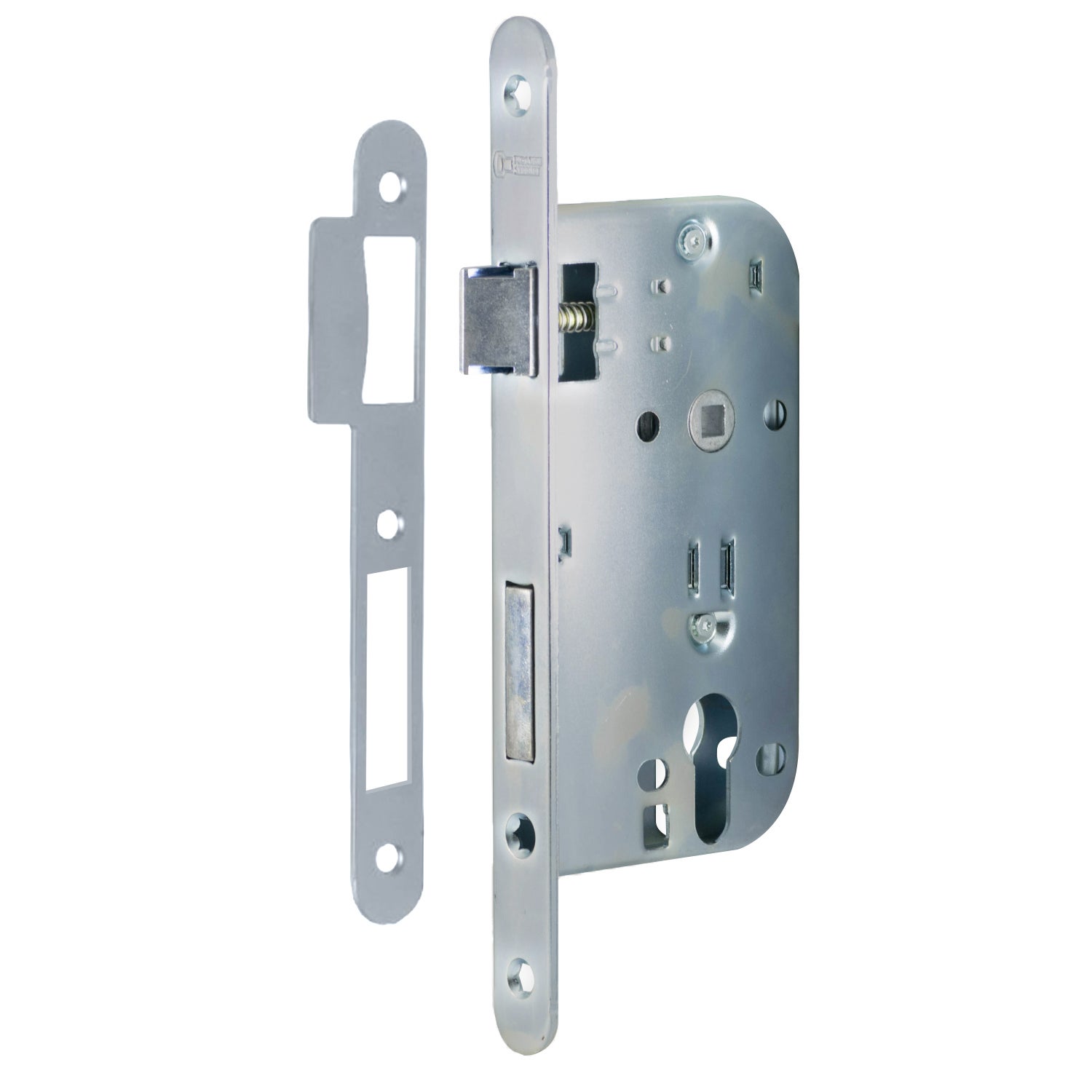 Serrure à Larder à Cylindre - Axe 50, Finition Laiton, Réversible, Marque METALUX
