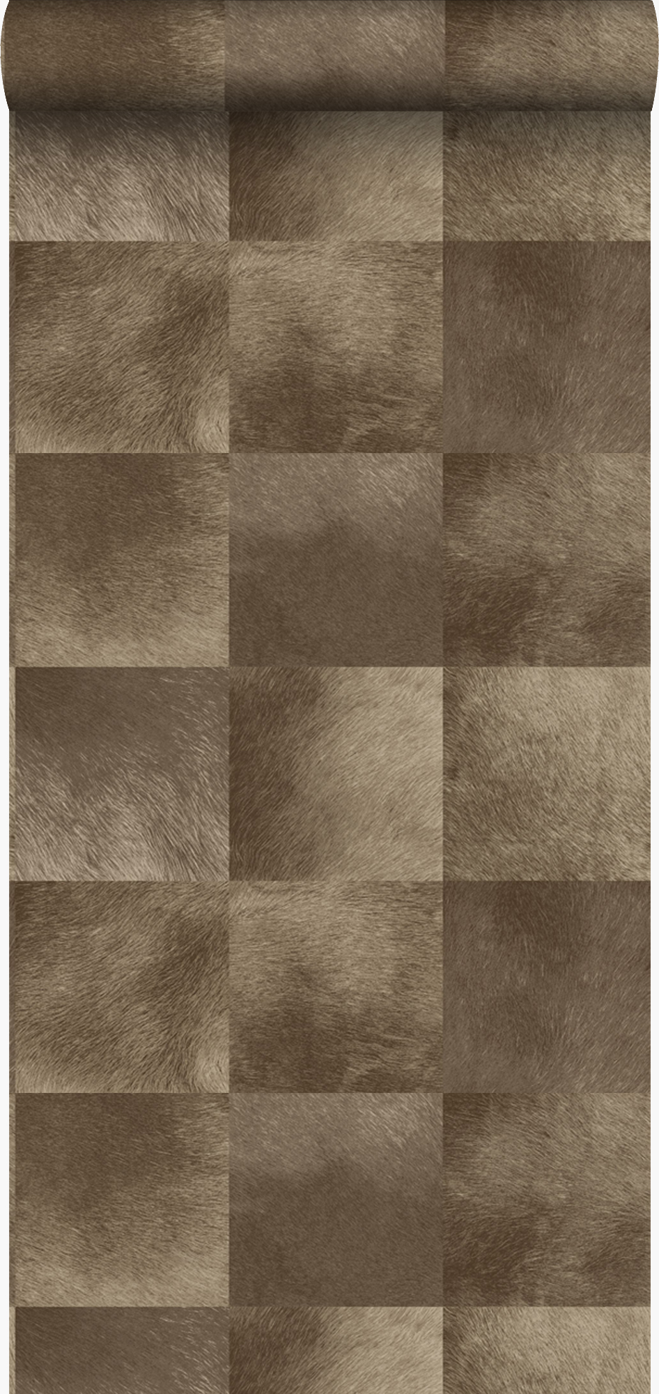 Papel pintado diseño de piel de animal marrón oscuro - 53 cm x 10,05 m - origin wallcoverings