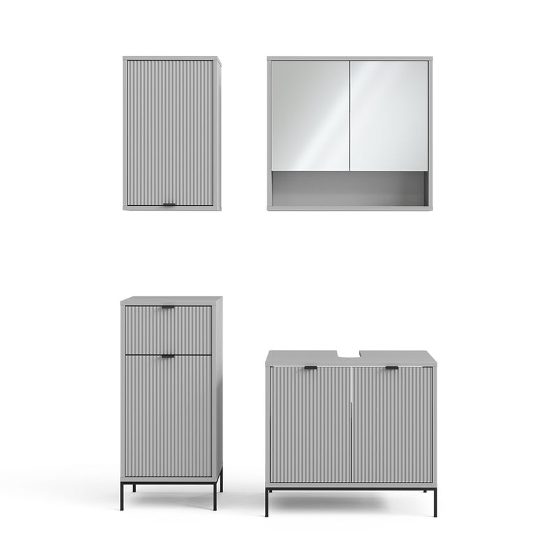 Vicco Zestaw mebli łazienkowych Eliza, Szary, 4 części