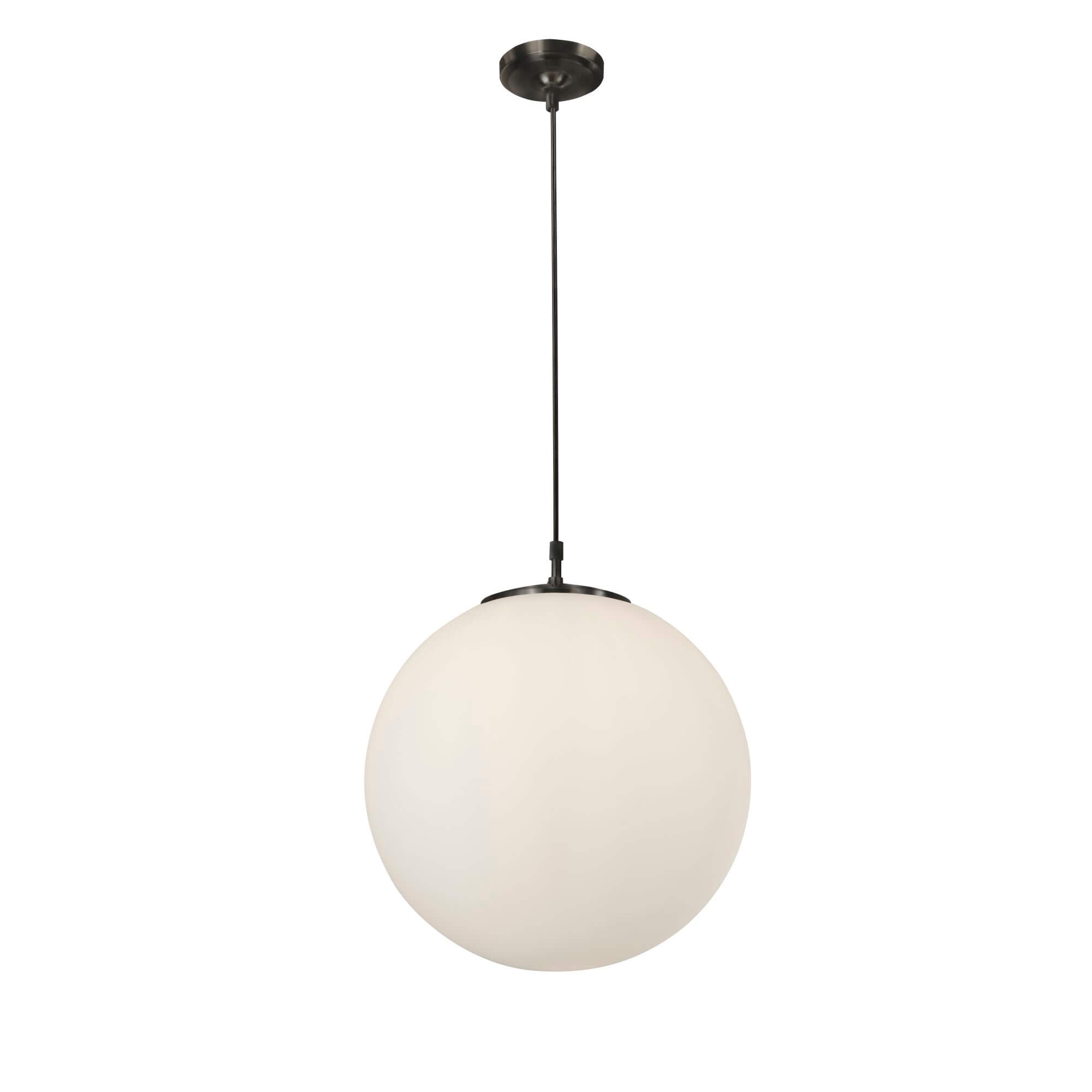 Atom Suspension métal noir et verre opale blanc Diam 40cm Haut 120cm E27 60w - 7