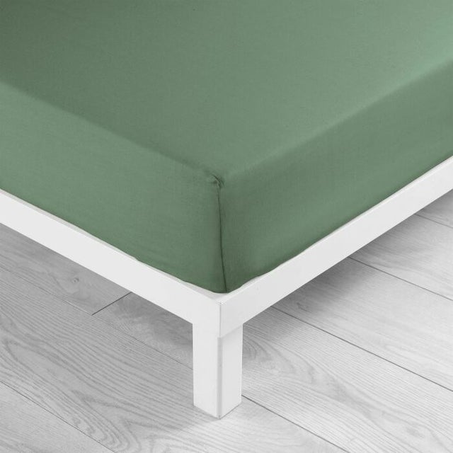 Drap-housse 1 personne 90 x 190 cm coton 57 fils LINA Cèdre – Bonnet 30 cm