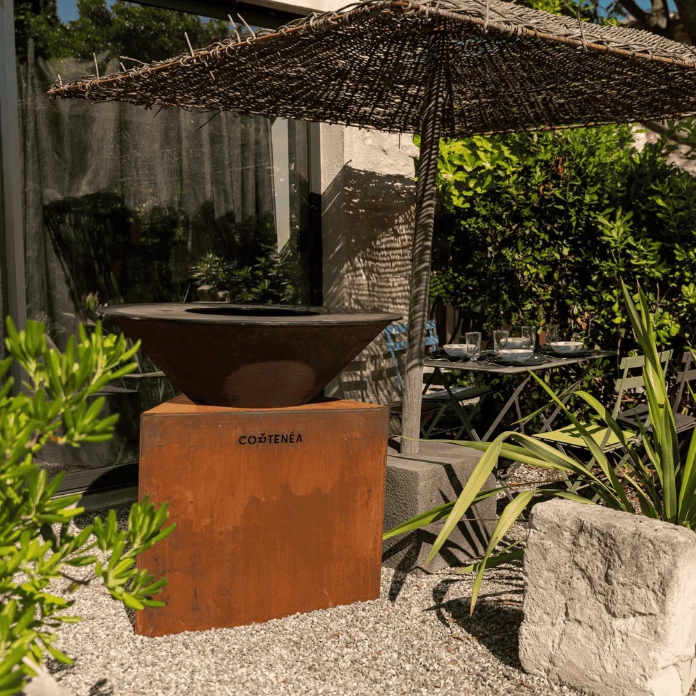 PACK Brasero Corten 100cm + Grille + Rebord - 2