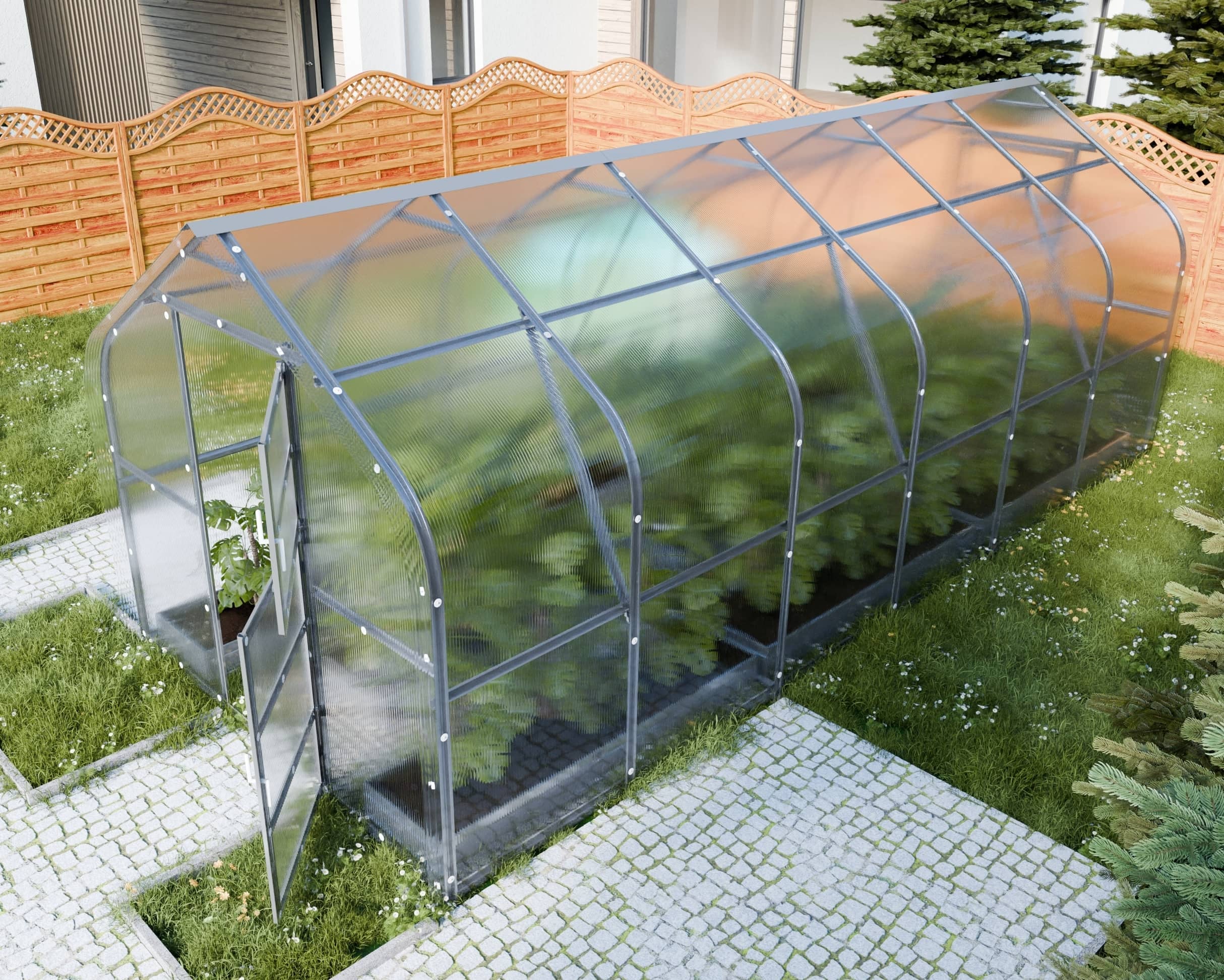 Serre de jardin KLASIKA*DROP 15m2, 2,5m x 6m, 4 mm avec revêtement en polycarbonate - 2