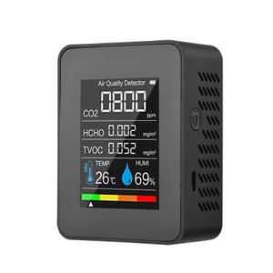 Détecteur De Monoxyde De Carbone Portable Avec Thermomètre Et Hygromètre - Autonomie 300h - Lampe Torche - Idéal Camping, Voiture, Maison