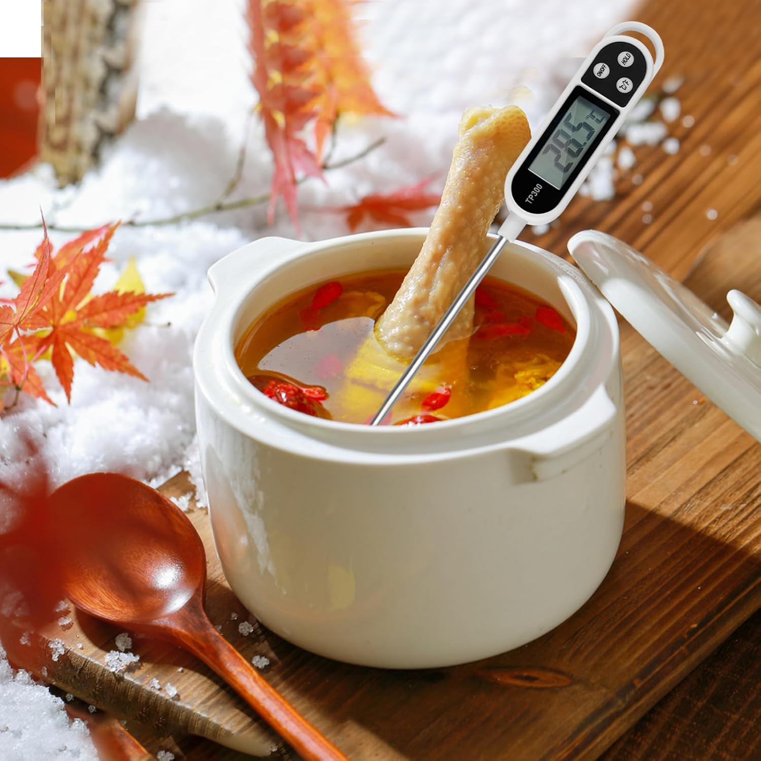 Thermomètre Cuisine LCD Digital avec Sonde Longue Précision Instantané pour BBQ Huile Viande Lait Vin Eau Chaude - 5