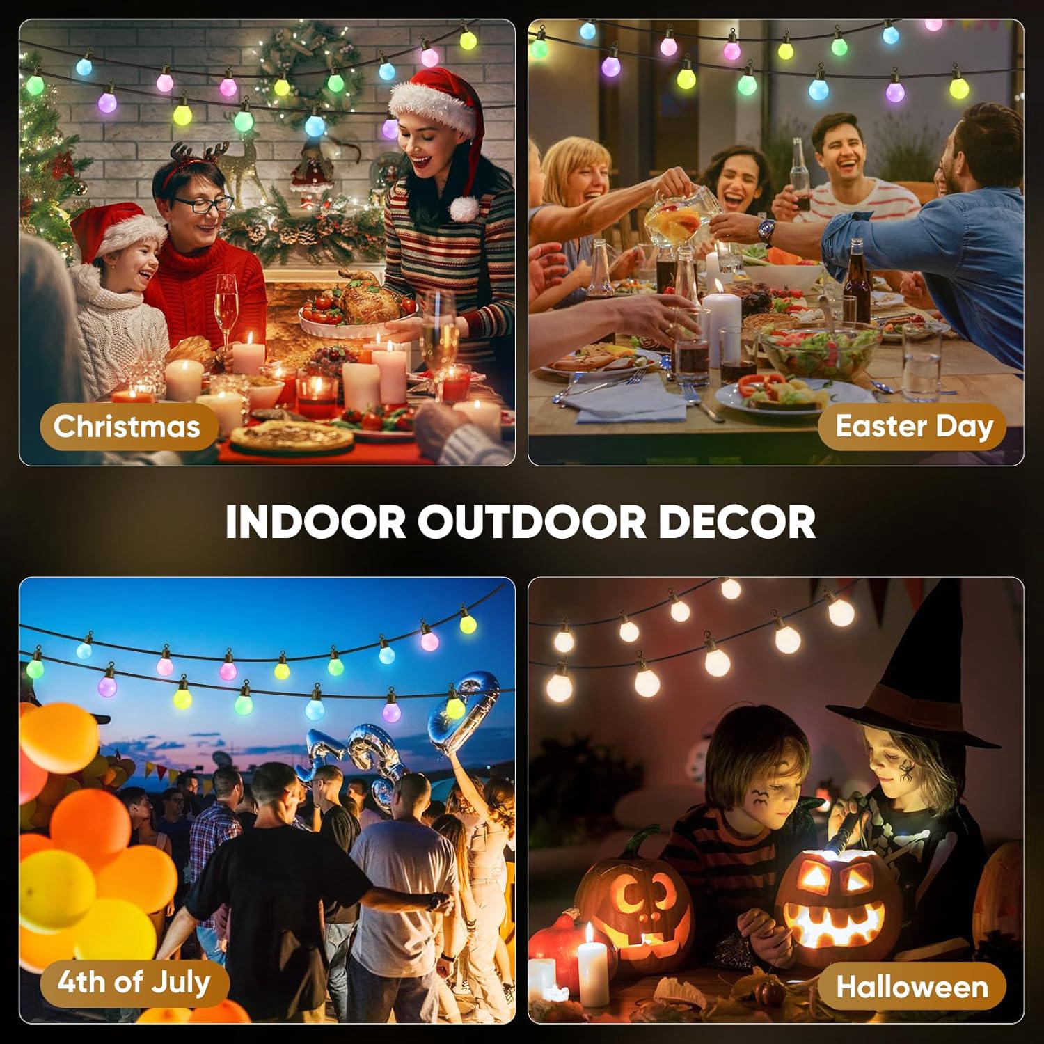 Guirnalda luminosa exterior, 20 LED, 7.5m, USB color con mando y ...