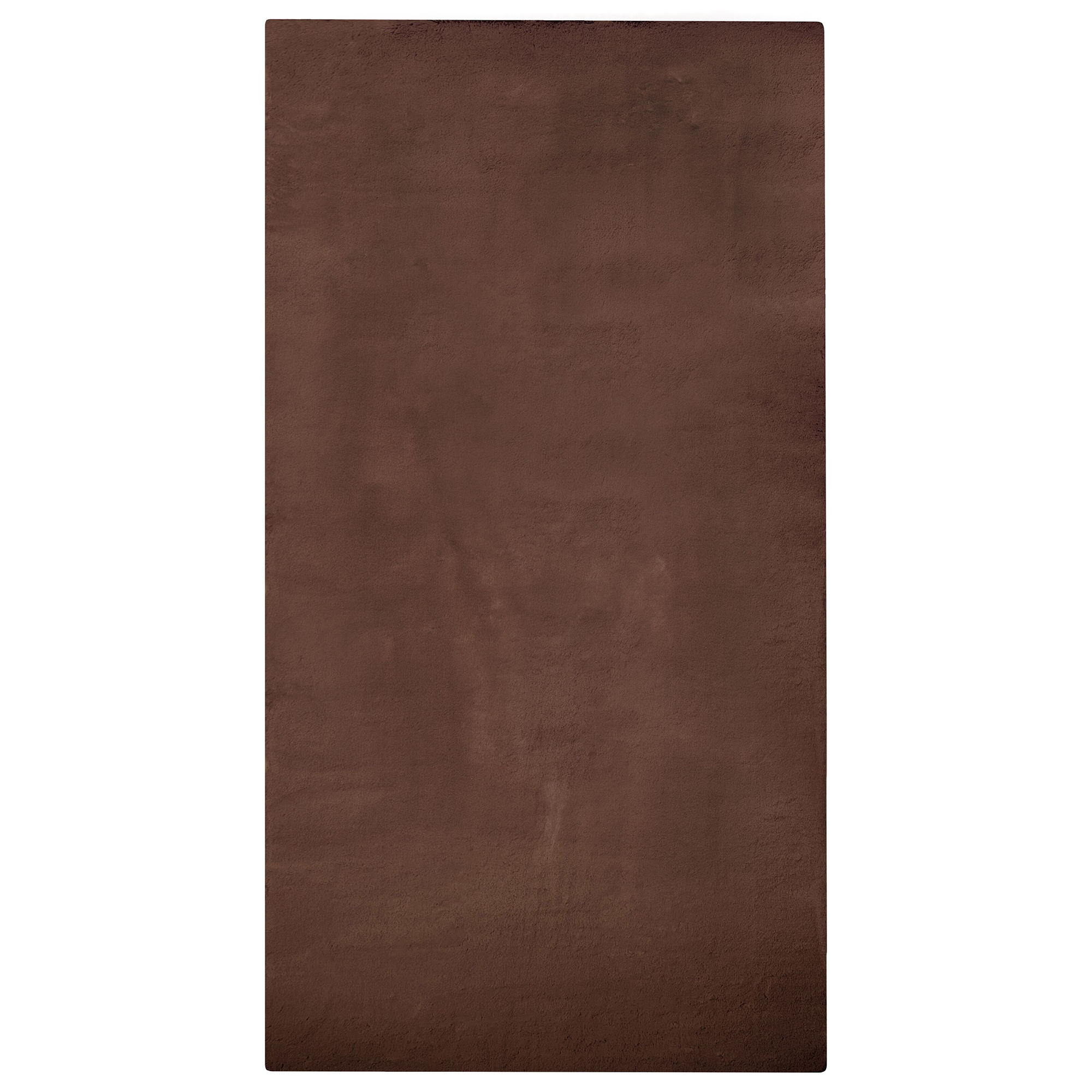 Tapis en fausse fourrure de lapin 80 x 150 cm marron MIRPUR Leroy Merlin
