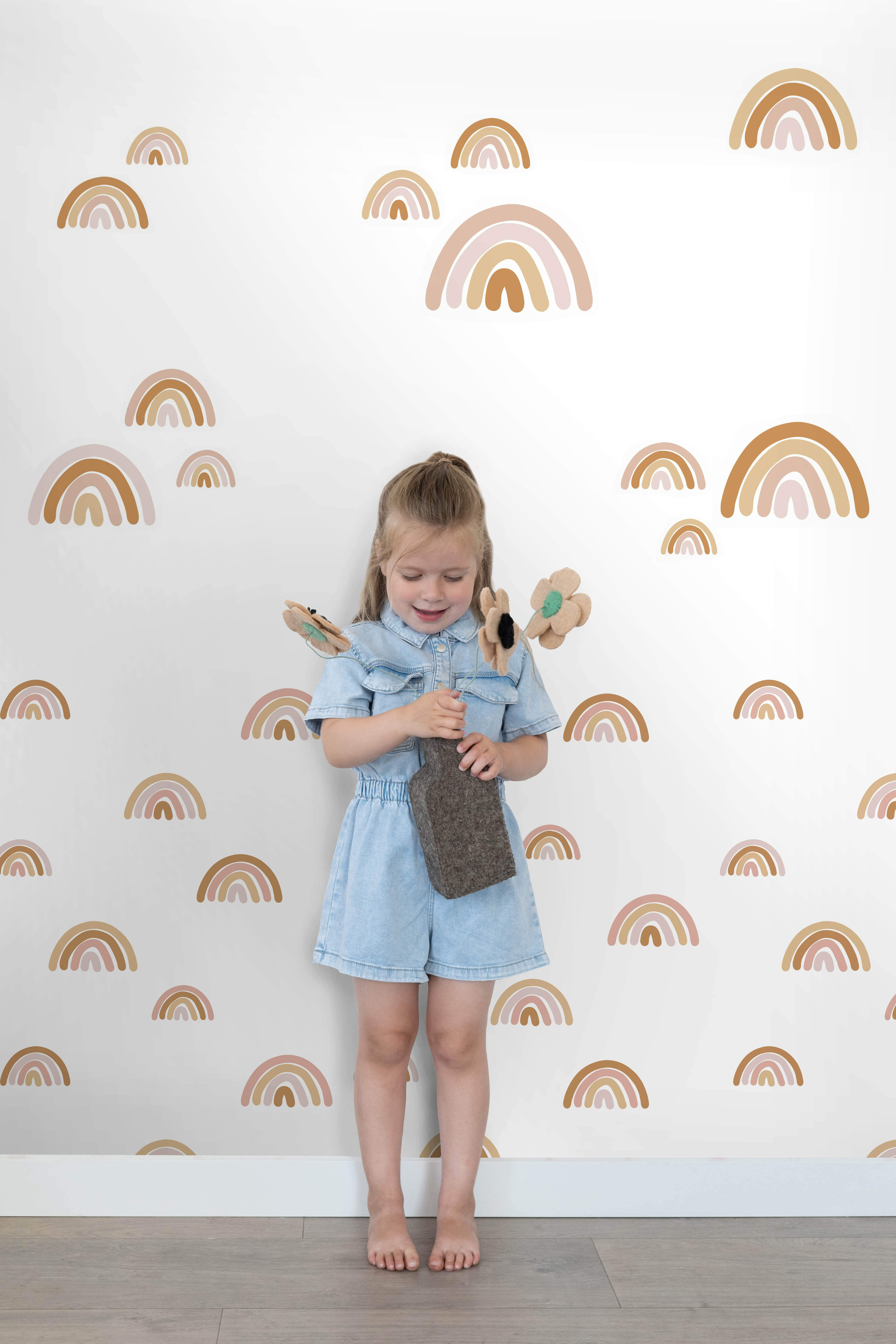 Adesivo da parete arcobaleni rosa terracotta - 47.5 x 66 cm - ESTAhome - 3