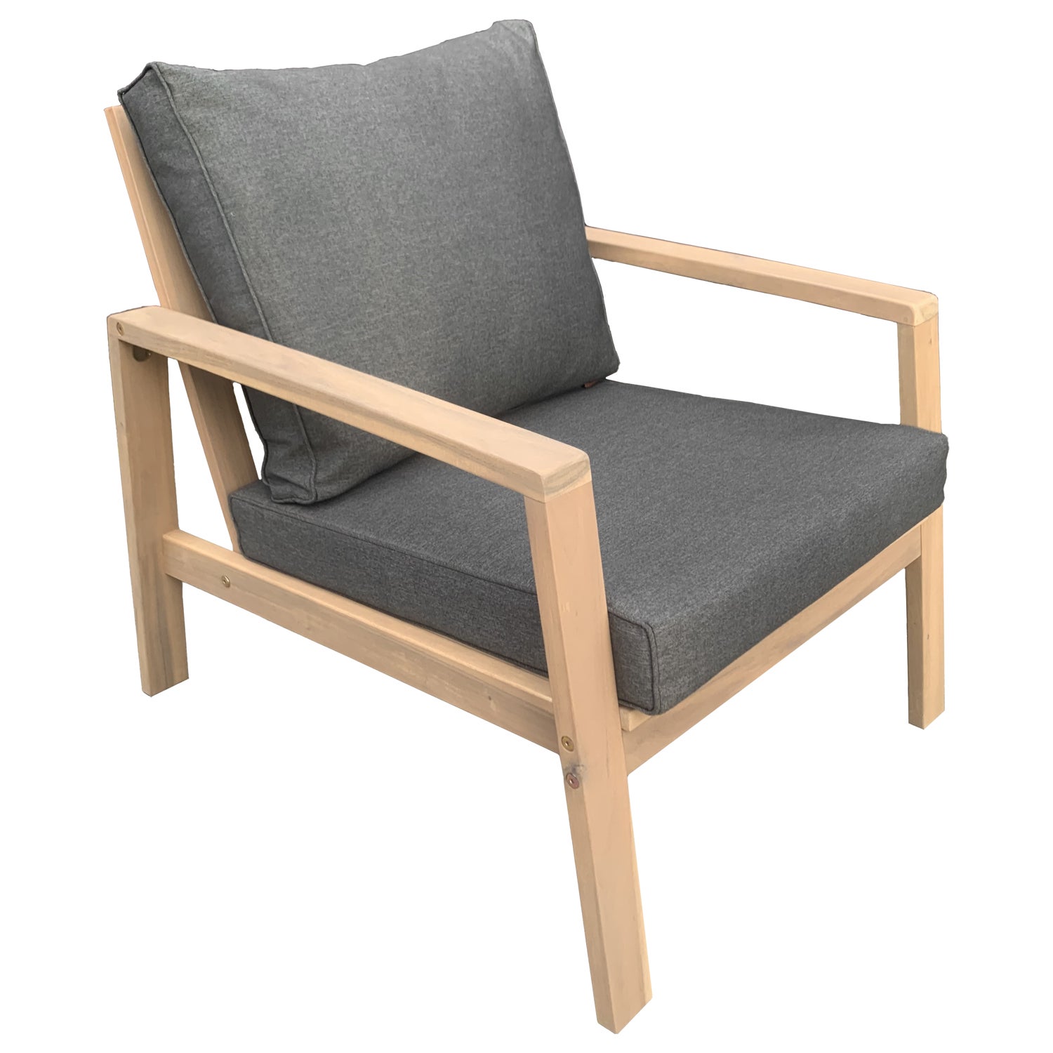 Akacjowy 4-osobowy zestaw mebli ogrodowych GILI - szare poduszki - 5