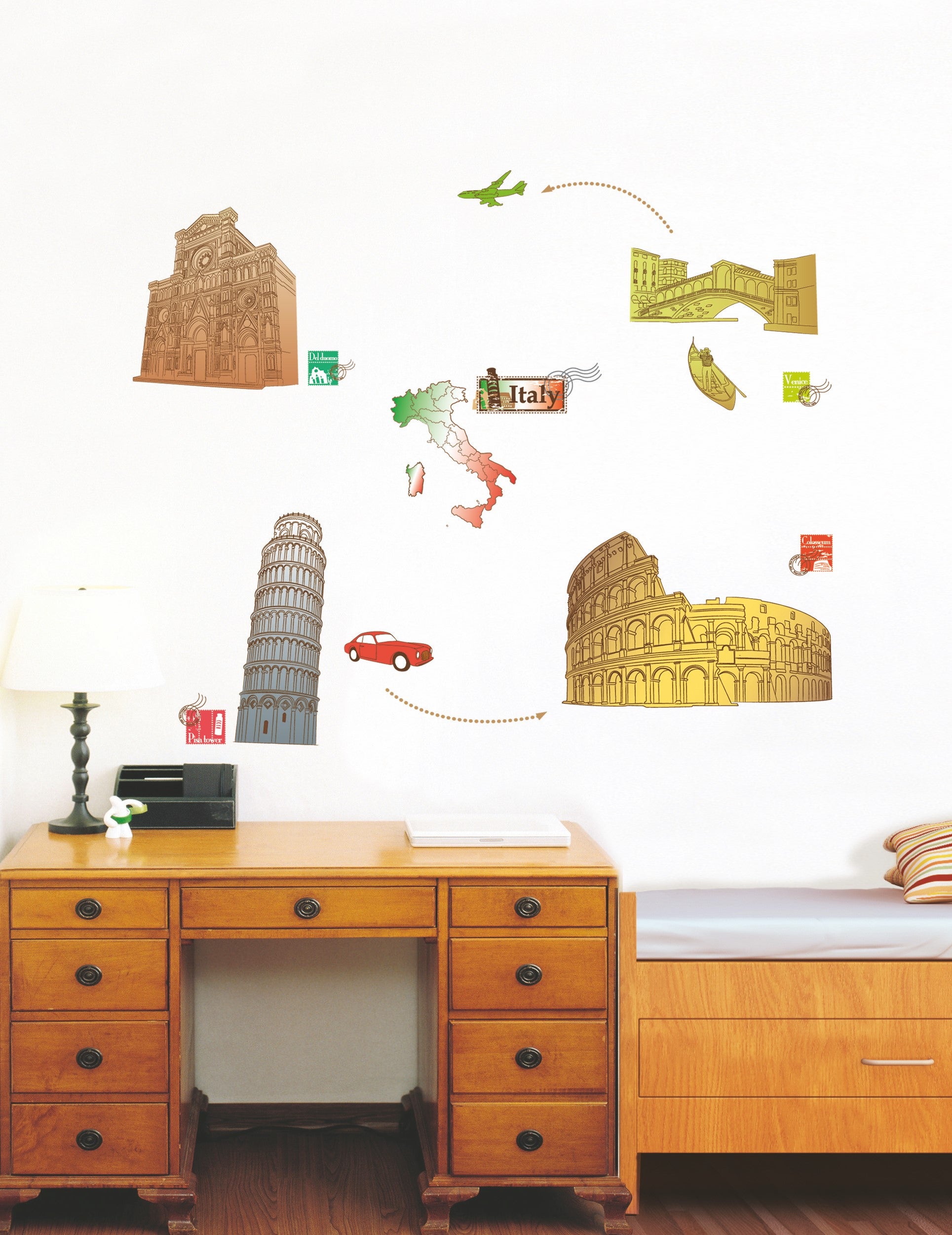 Adesivo Italia e Roma Colosseo - Sticker adesivo - adesivi murali ...