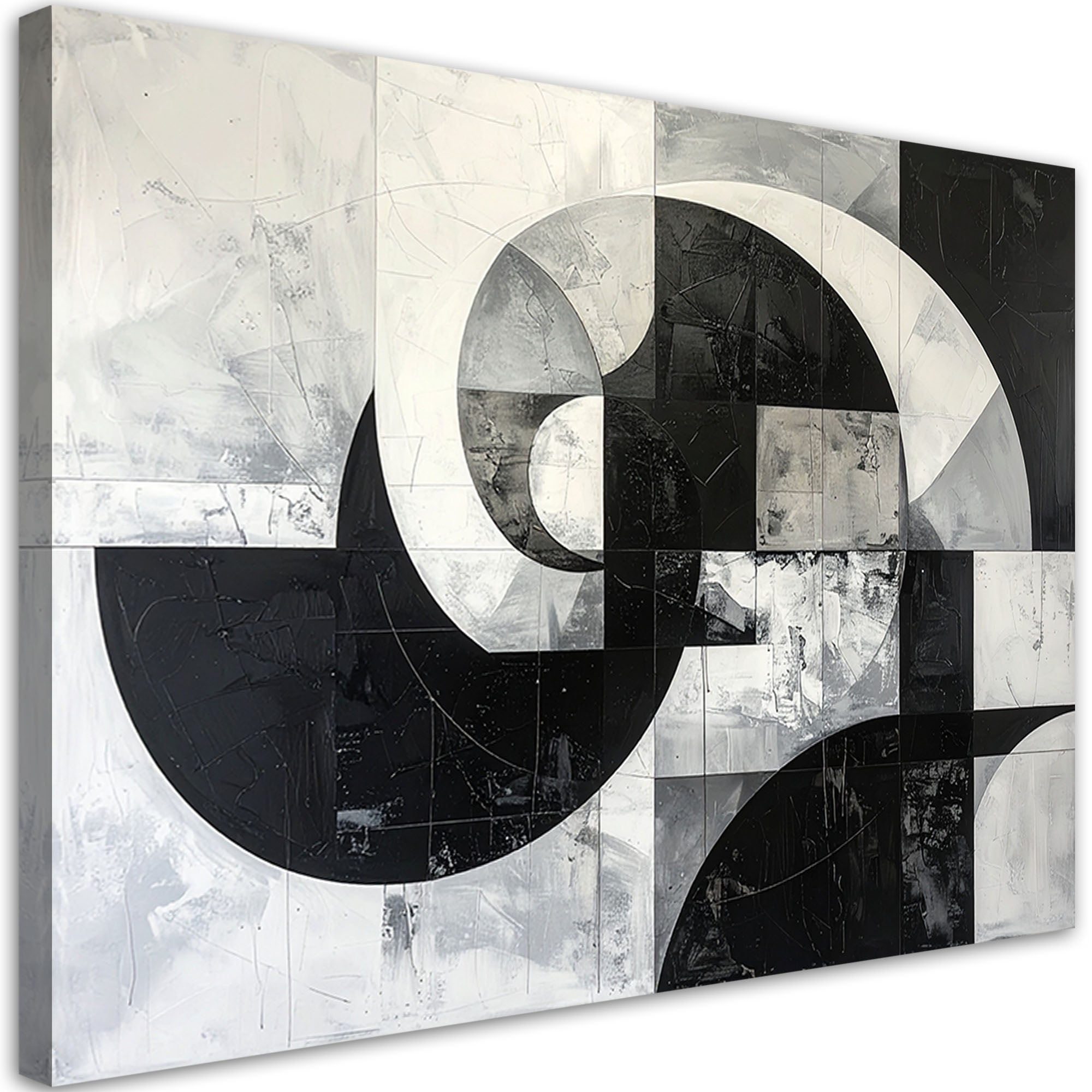 Obraz do salonu sypialni biura kuchni, Geometryczna abstrakcja czarno biała 90x60