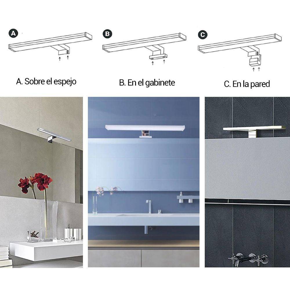 Applique LED 10W pour miroir de salle de bain - Blanc Chaud - 5