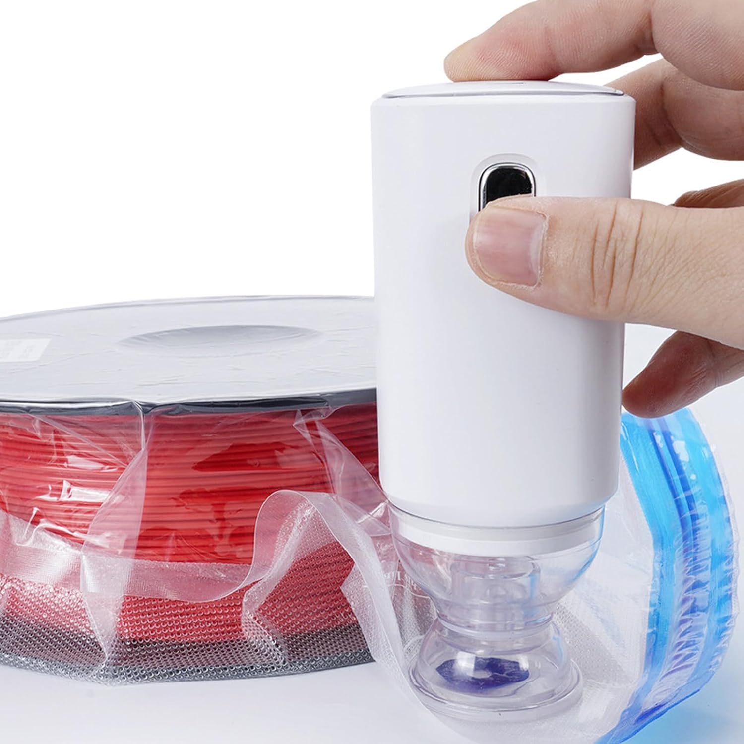 Mini Pompa Portatile Ricaricabile USB 1600mAh Con Luce LED Per Materassini E Gonfiabili - 6 Ugelli - 3