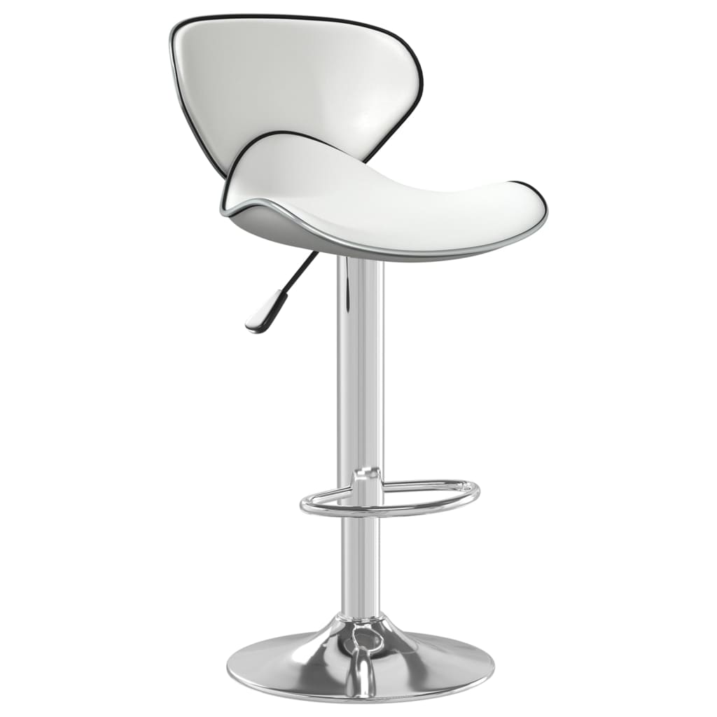 Tabouret de bar blanc FLEINA réglable en hauteur et pivotant