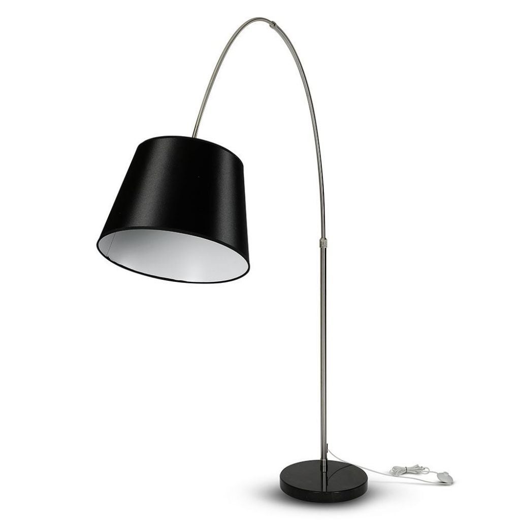 Zakrzywiona lampa podłogowa LED z uchwytem na żarówkę E27 (maks. 60 W) Kolor czarny wys. 196 cm