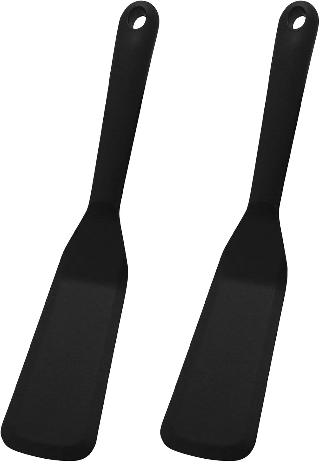 Zestaw 2 silikonowych szpatułek kuchennych z powłoką zapobiegającą przywieraniu i odpornych na ciepło, do ryb, naleśników, jajek, pizzy, steków, bez