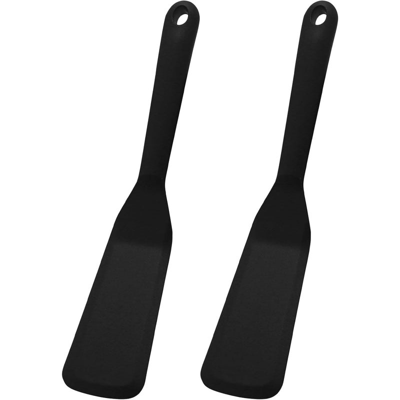 Zestaw 2 silikonowych szpatułek kuchennych z powłoką zapobiegającą przywieraniu i odpornych na ciepło, do ryb, naleśników, jajek, pizzy, steków, bez