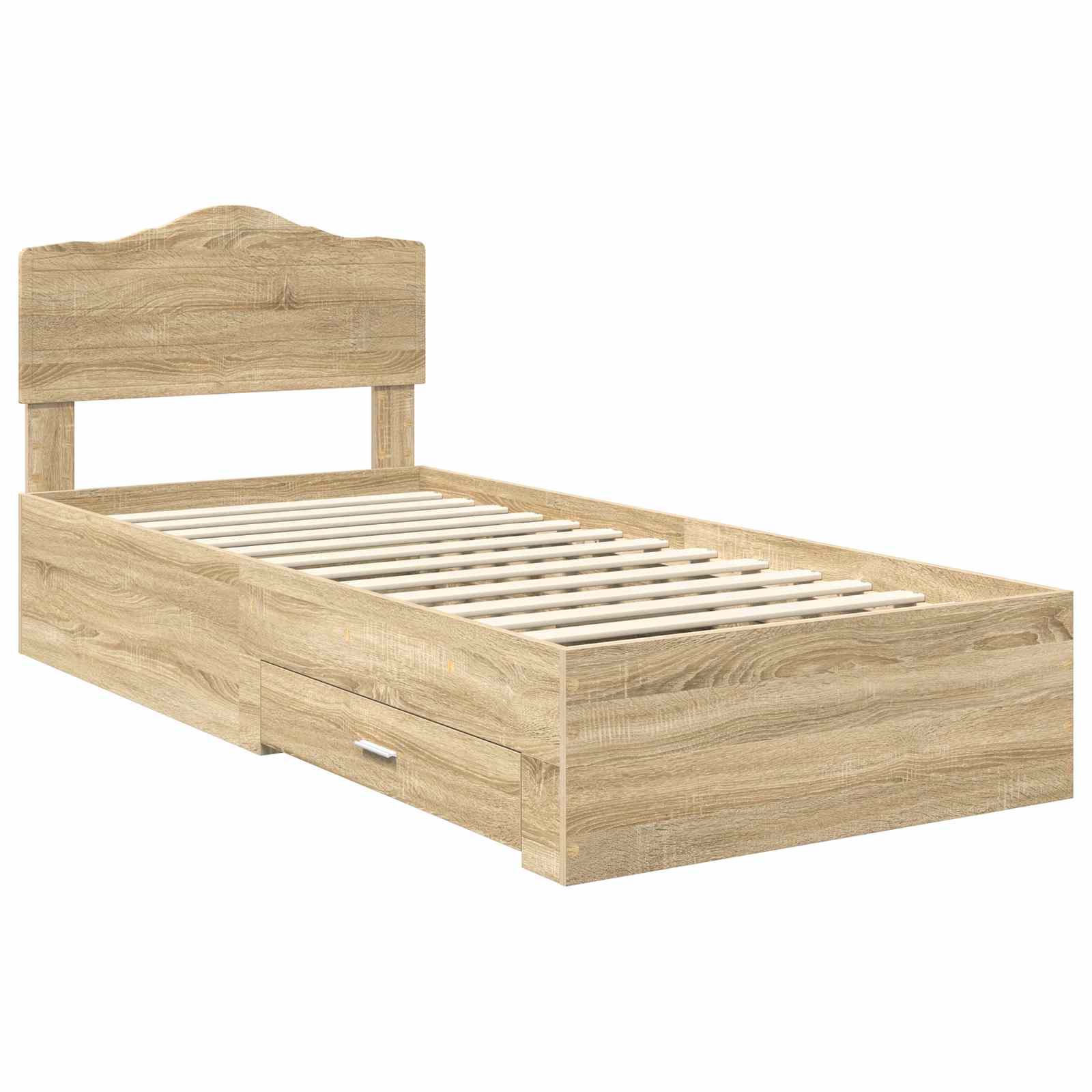 Cadre de lit chêne 70 x 190 cm panneau de bois - 4