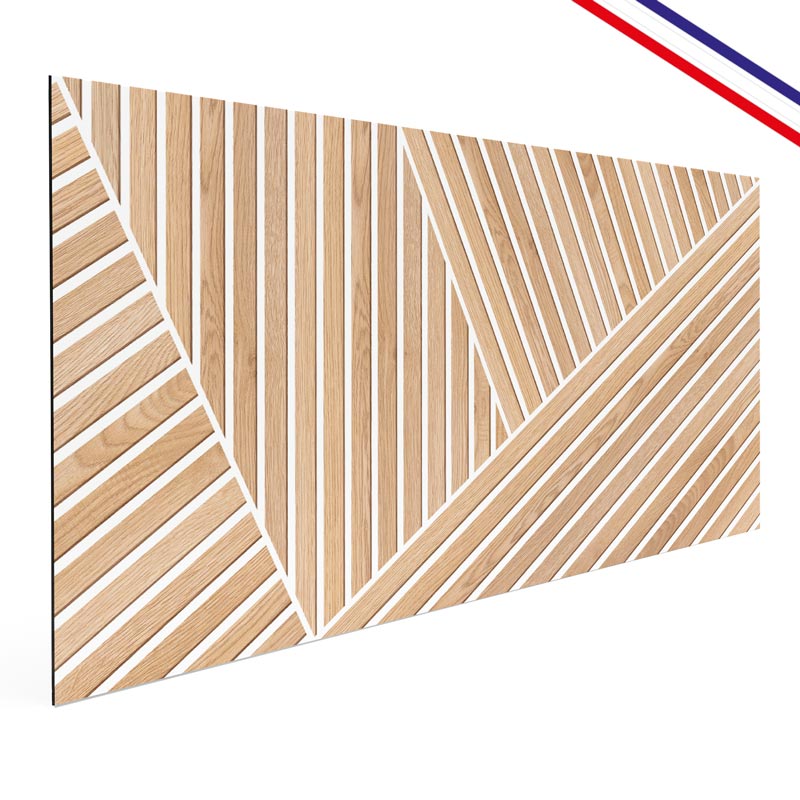 Crédence de salle de bain en Aluminium motif bois Beige 140x30 cm (en 2 bandeaux) - Ikigai Blanc - 4