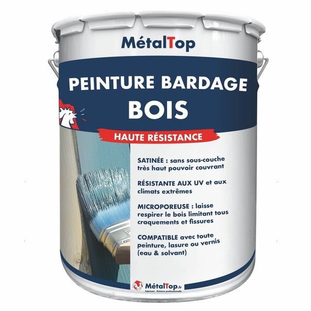 Peinture Bardage Bois - Rouge corail - RAL 3016 - 15 L - Métaltop