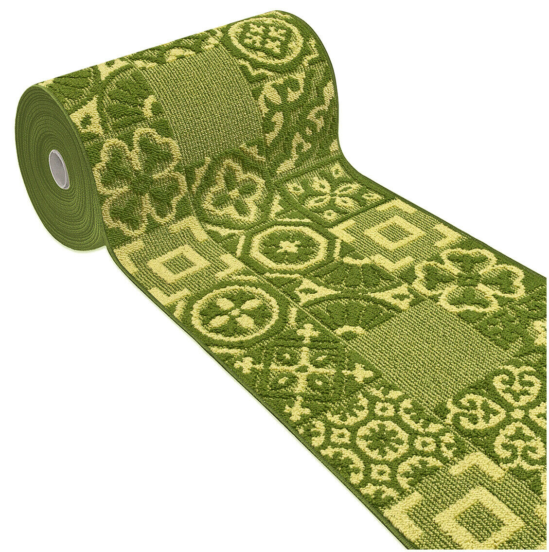 Alfombra de cocina 57x270 cm tejido 3d corredor absorbente base antideslizante azulejo mayólica verde