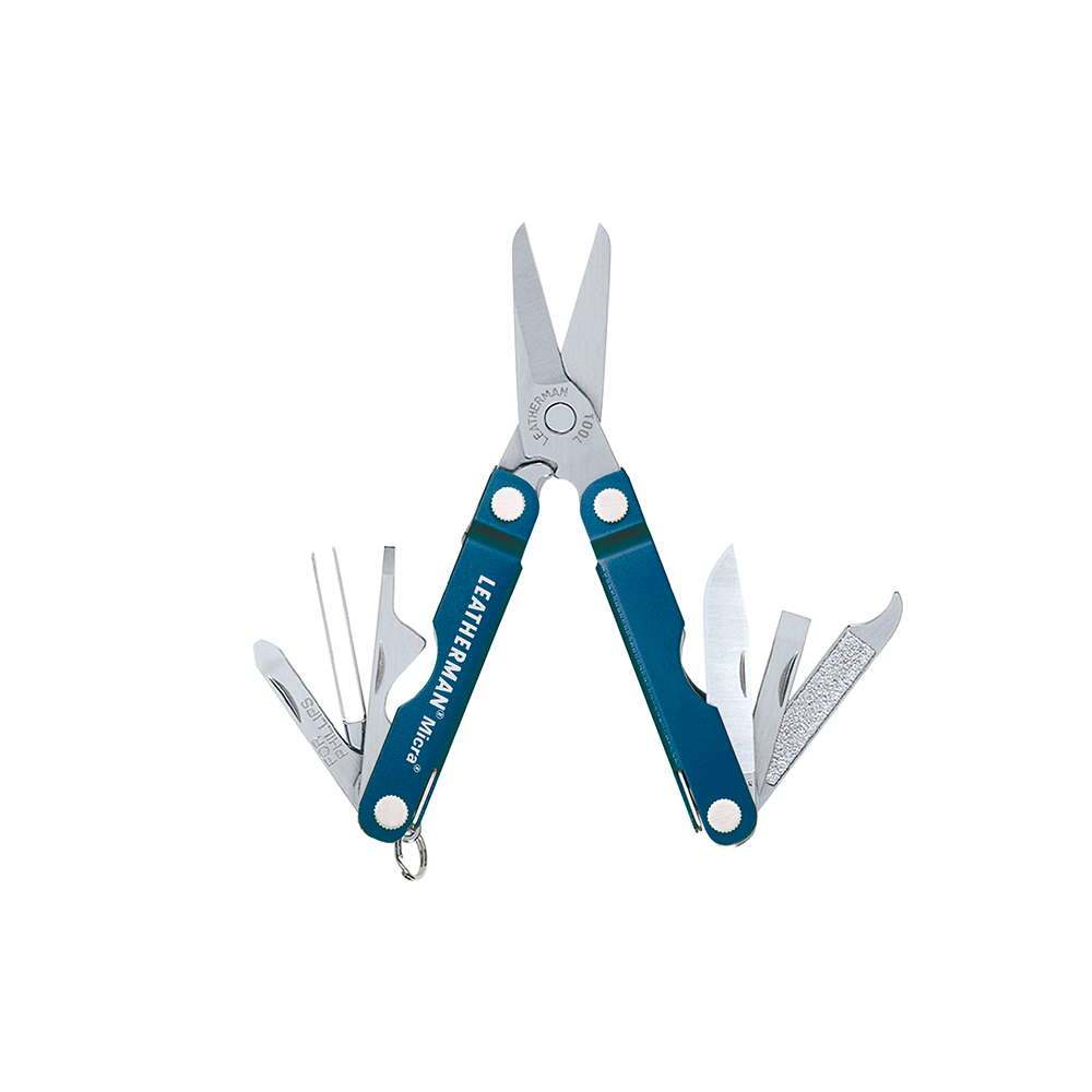 Leatherman Micra - Outil multifonction en acier inoxydable avec ciseaux à ressort et 9 autres outils pour la vie quotidienne - Idéal comme porte-clé - en Noir