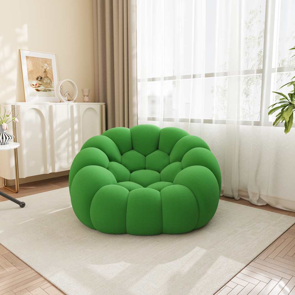 Divano Lazy oversize, design in tessuto mesh 3D, divano da terra moderno senza montaggio per soggiorno e ufficio - 5