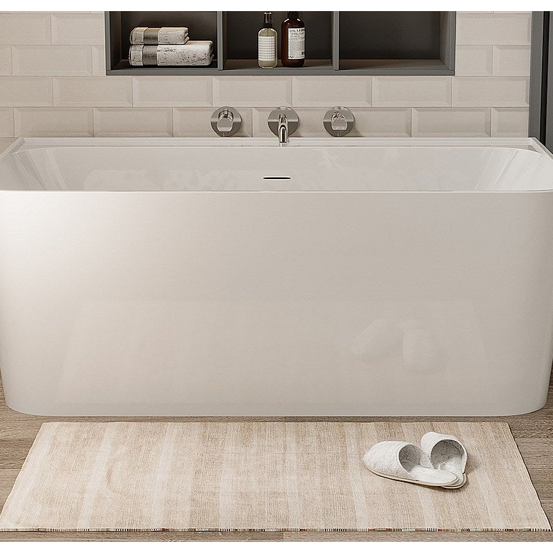 Wanna wolnostojąca przyścienna prostokątna - 216 l - 150 x 75 x 60 cm - Biały z połyskiem - Akryl - ATESA