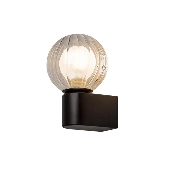 Kinkiet łazienkowy COLZAR czarny matowy-przezroczysty 1xG9x3,5W szkło wym:15x10x11cm IP44 Rabalux