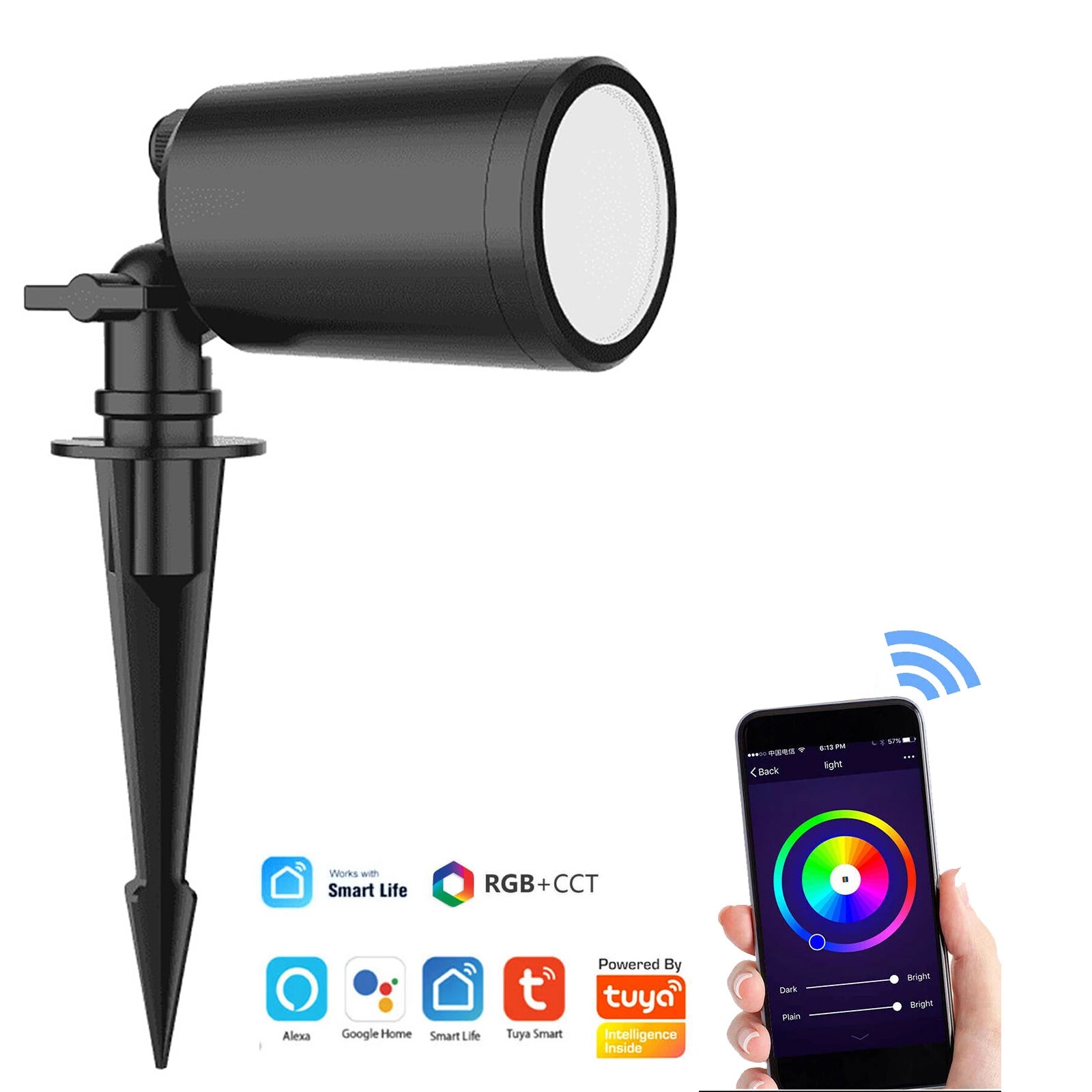 6 Faretti Solari Da Esterno Con Telecomando - RGB E Bianco Regolabile 2700K-6500K - IP67 Impermeabili Con Pannello Regolabile - Luci Da Giardino E Vialetto - 5