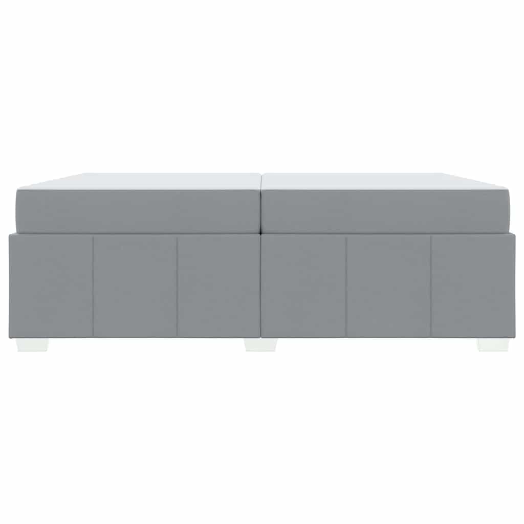 Cadre de lit avec matelas, gris clair, 200 x 200 cm, tissu - 6