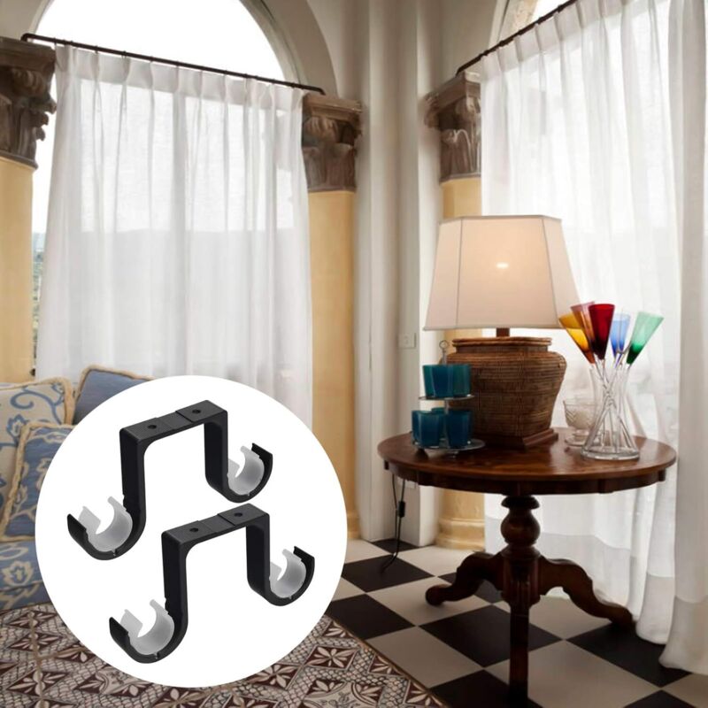 2 supports mur/ plafond pour tringle 28–33 mm - Alliage antirouille ...