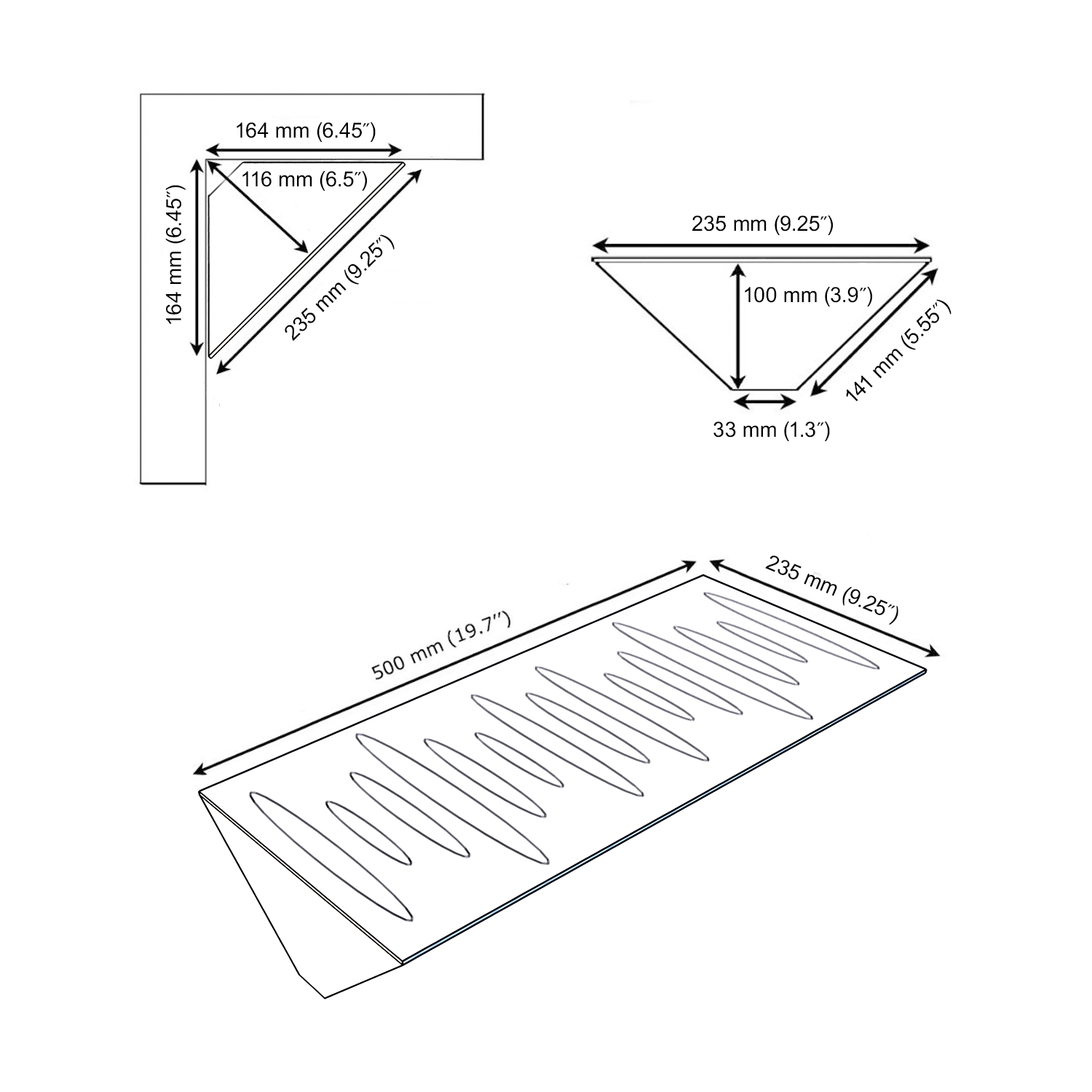 Lot de 2 Pièges à basses PULSE-MINI-F acoustiques décoratifs étroits 23x50 cm - MDF perforé laminé, tissu et mousse acoustique -Wengé+Noir - 2